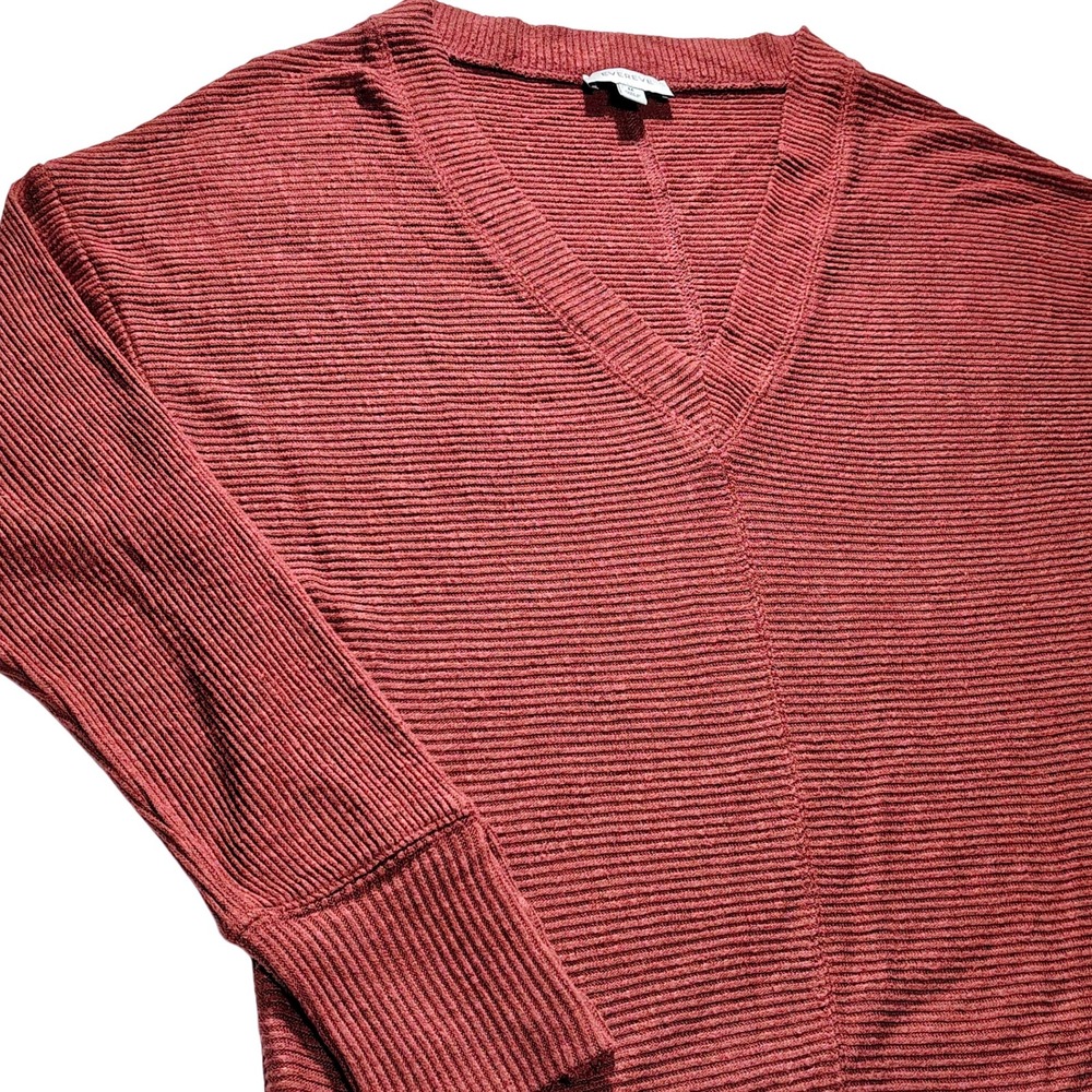 American Eagle Outfitters Pullover Sweater V Neck Textured Ribbed‎ Knit Top Med
